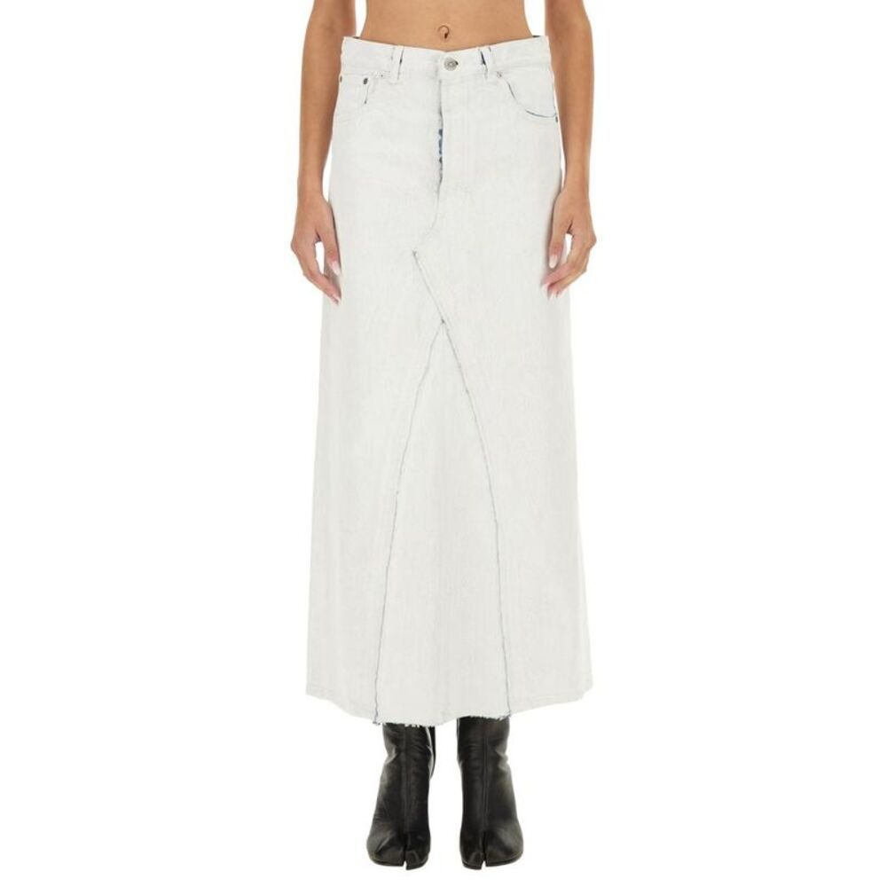 MAISON MARGIELA Women's Maxi Denim Skirt Women WHITE Skirts